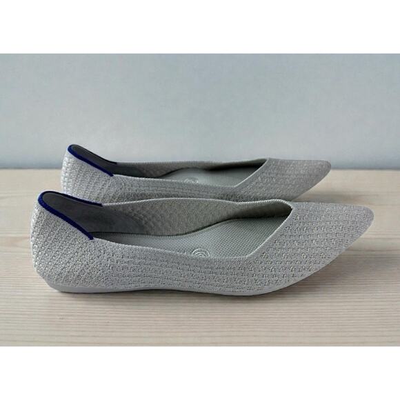 Rothy's The Point Salt Honeycomb Knit Ballet Flats Slip On Shoes Womens Size 8.5 - Picture 1 of 10